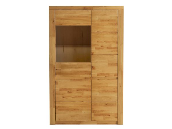 Witryna z przeszkleniem i szafkami drewniana