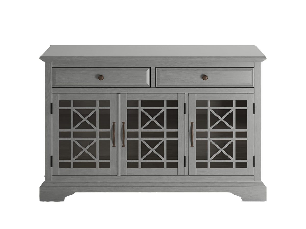 Komoda w szaromiętowym odcieniu z eleganckimi detalami – Avola