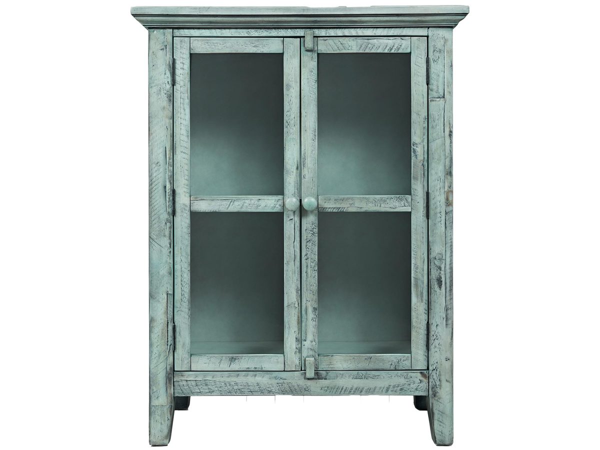 Komoda rustykalna turkusowo-miętowa z przetarciami shabby chic – Avola