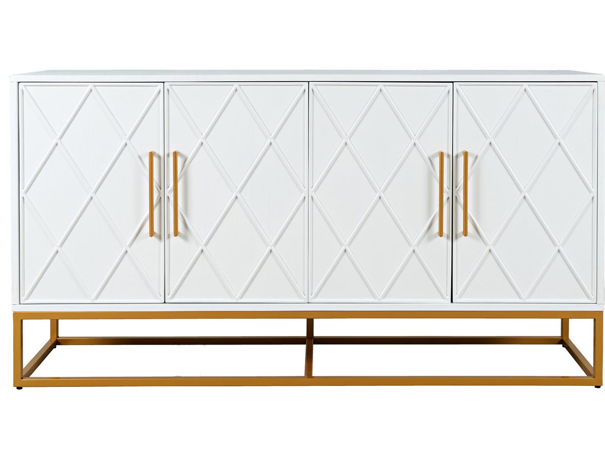 Komoda glamour biała z złotymi nogami – Avola