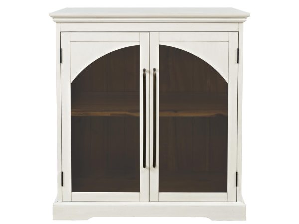 Komoda biała z przeszklonymi drzwiami