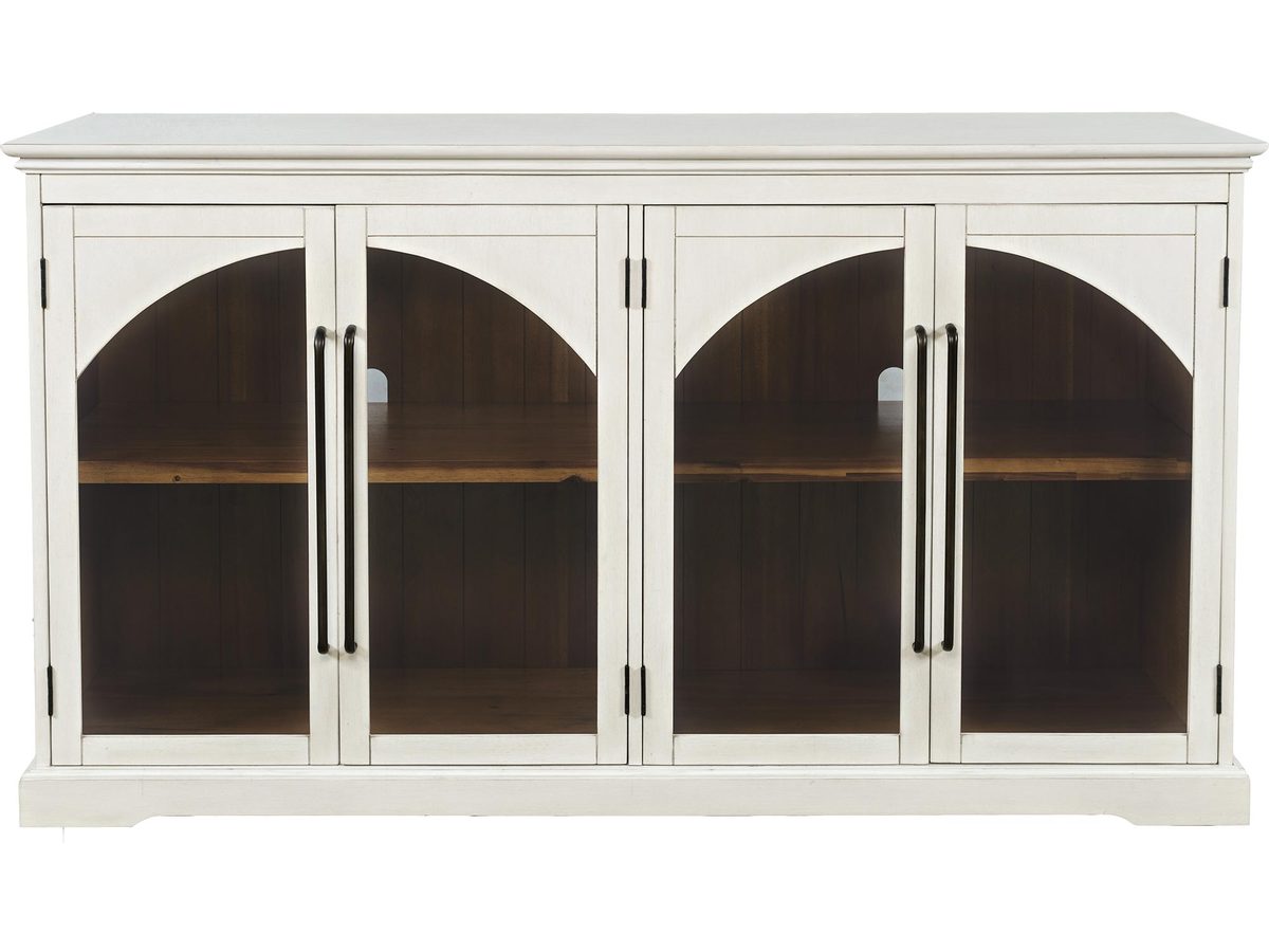 Komoda biała z czworgiem przeszklonych drzwi – Avola