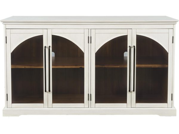 Witryna z łukowatymi drzwiami w stylu klasycznym do salonu