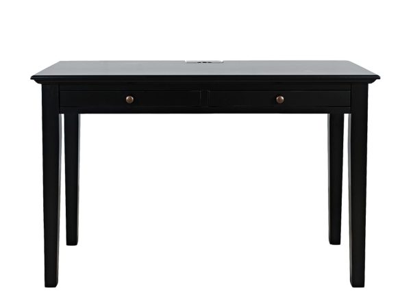 Czarne biurko z szufladami w stylu minimalistycznym