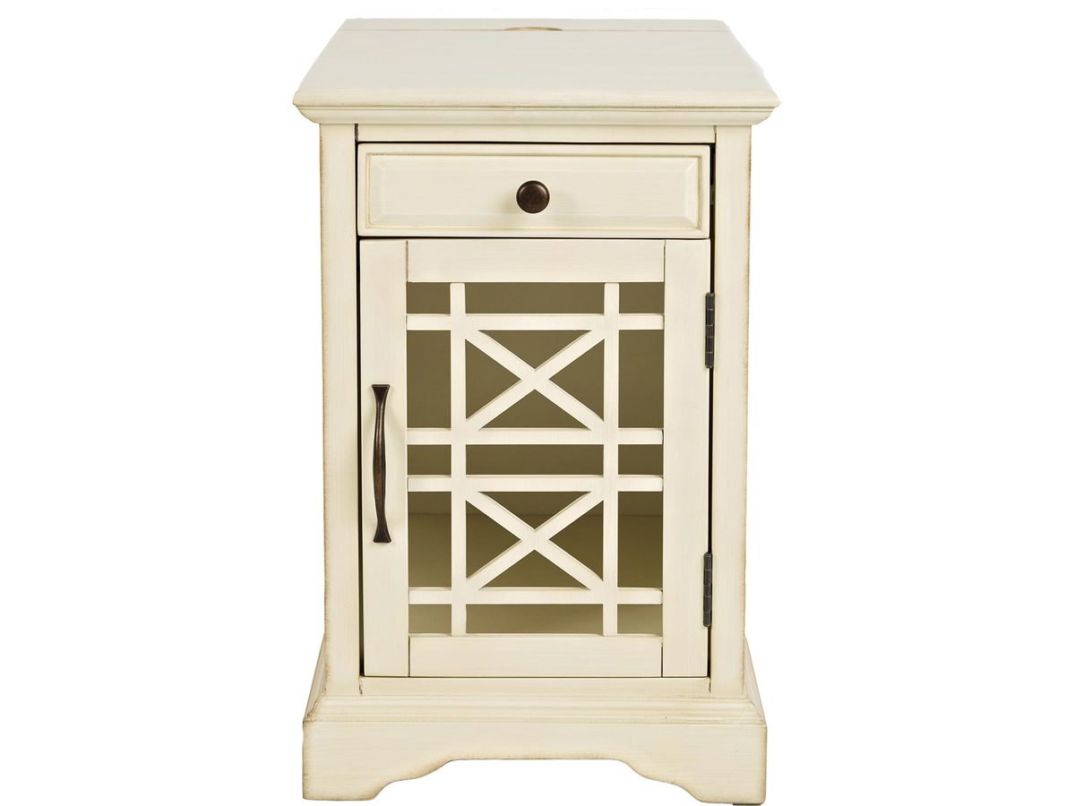 Szafka nocna z przeszklonymi drzwiami i szprosami – Avola