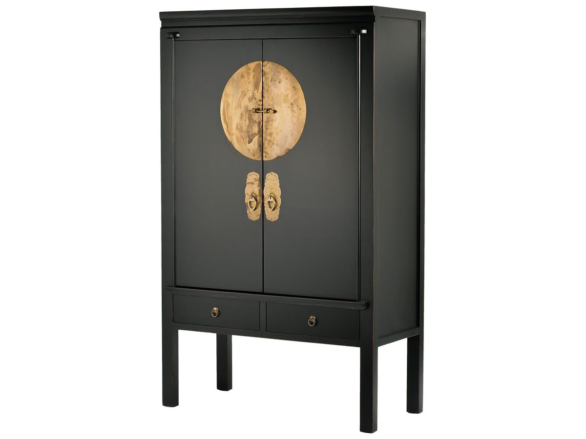 Szafa Elegancka z Czerwonymi Przetarciami i Orientalnymi Zdobieniami – Hamilton