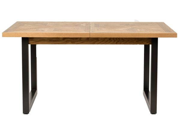 Loftowy stół drewniany dębowy z metalowymi nogami w U