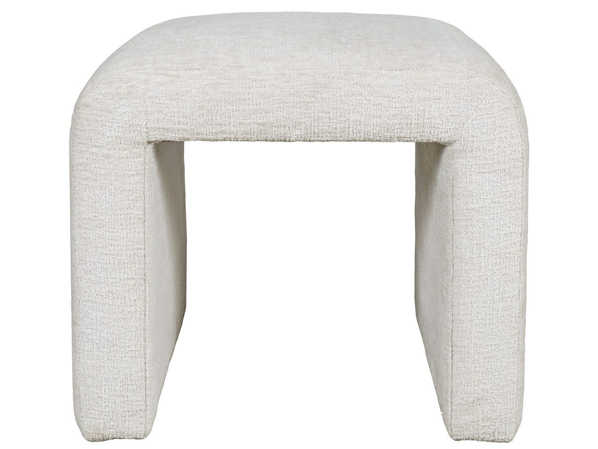 Elegancka ławka tapicerowana w jasnobeżowym tkanina szenilowa – Edinburgh