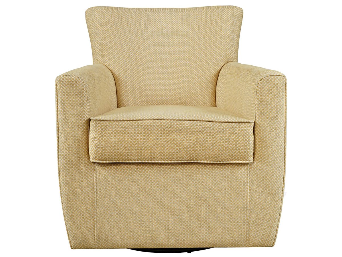 Fotel Obrotowy w Jasnożółtym Kolorze z Luksusową Tapicerką Szenilową – Edinburgh