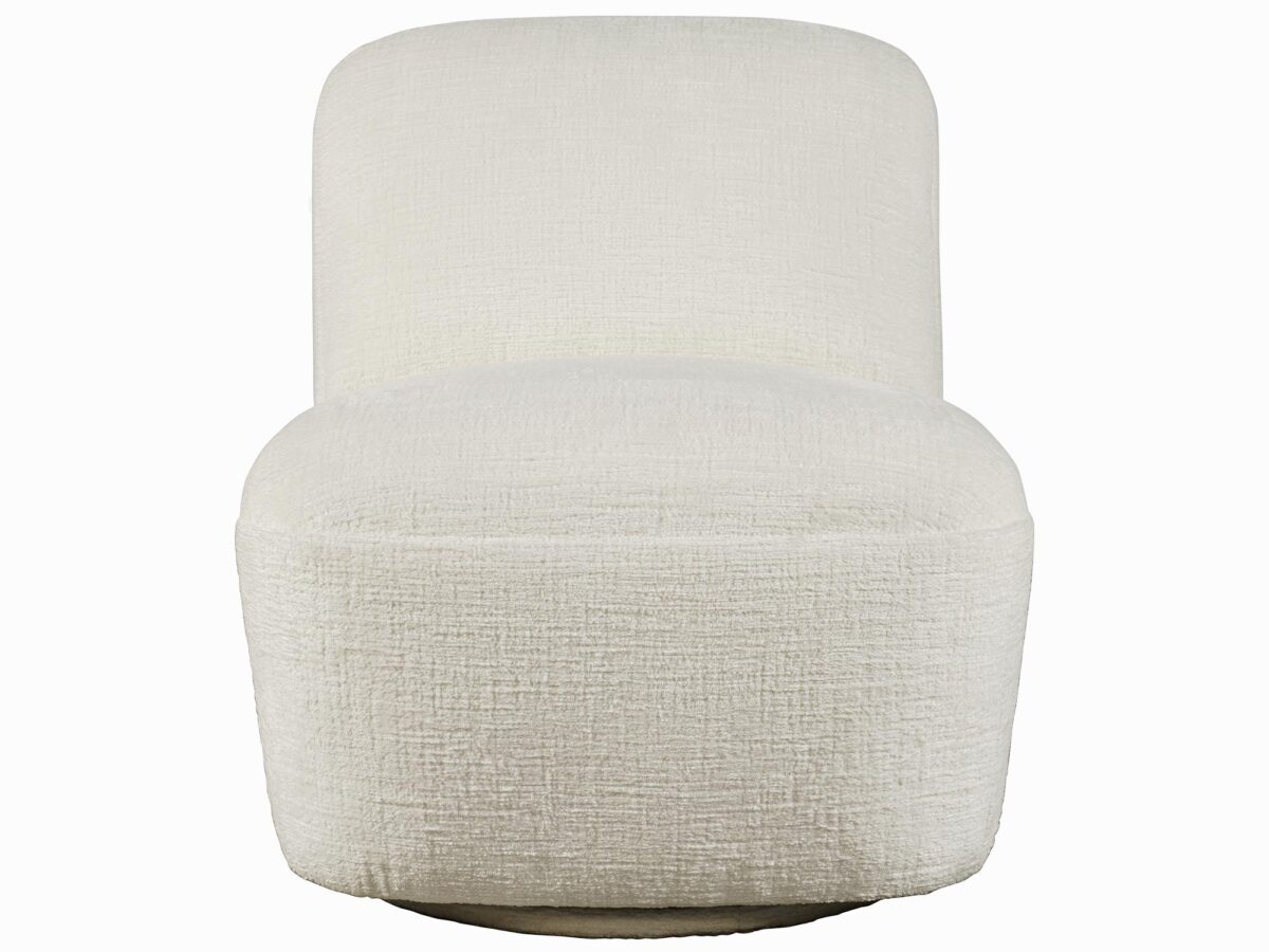 Fotel Obrotowy w Perłowej Bieli z Obłymi Kształtami – Edinburgh