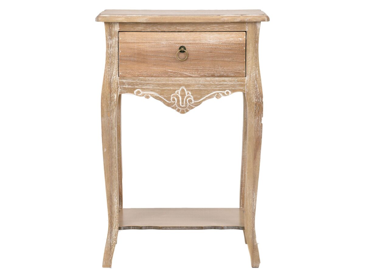 Szafka Nocna w Kolorze Jasnobrązowym z Metalowymi Uchwytem – Viva