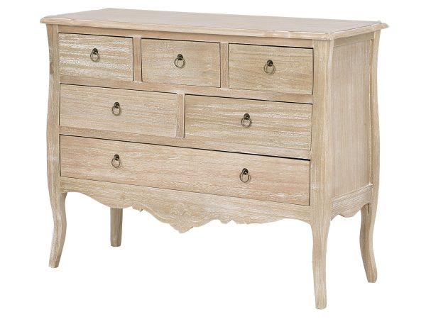 Komoda drewniana otwierana w stylu rustykalnym z przetarciami