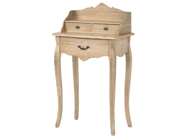 Smukła toaletka rustykalna z rzeźbionymi nogami