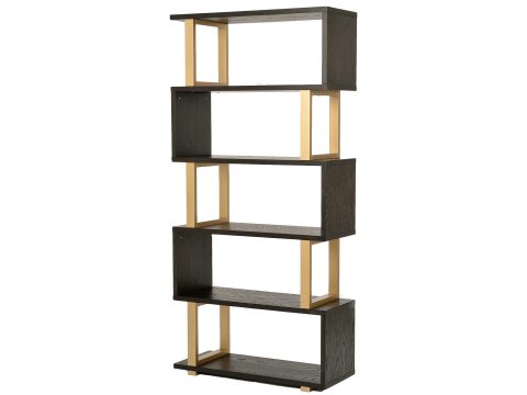 Regał nowoczesny w stylu loftowym z geometrycznymi półkami