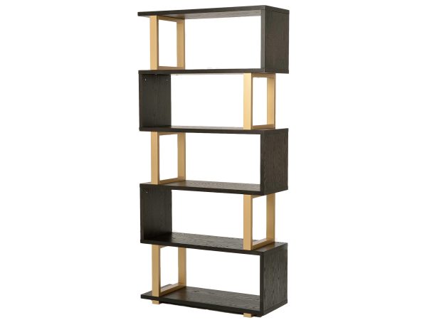 Regał nowoczesny w stylu loftowym z geometrycznymi półkami