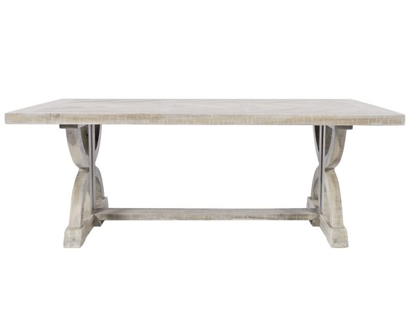 Drewniany stół z dekoracyjnymi nogami w stylu rustykalnym kolor jasny