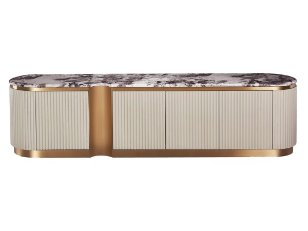 Komoda RTV z marmurowym blatem w eleganckim stylu