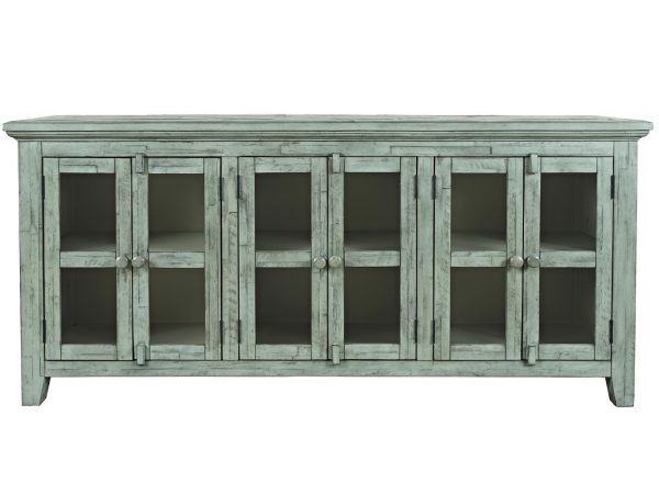 Kredens z przeszklonymi frontami i półkami