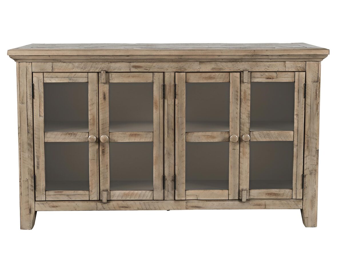 Komoda Rustykalna z Przeszklonymi Drzwiami i Przetarciami – Avola