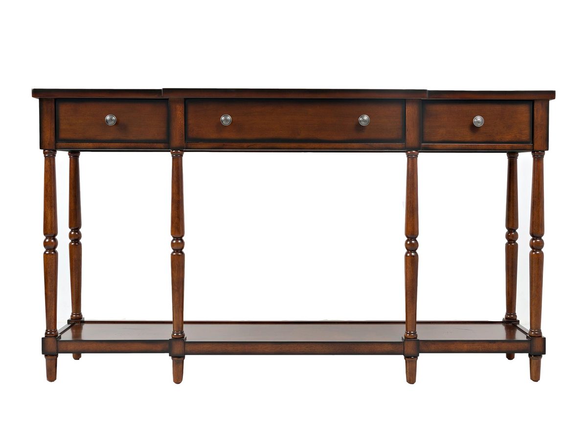 Konsola Hampton z kornikowaniem i postarzeniami – Avola