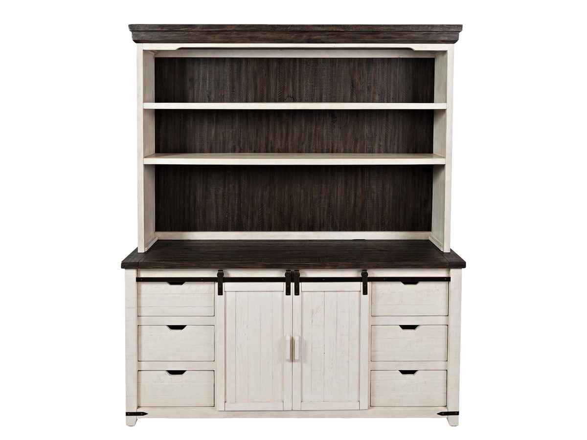 Kredens Rustykalny z Drewnem Sosnowym i Przesuwnymi Drzwiami Barn Doors – Avola