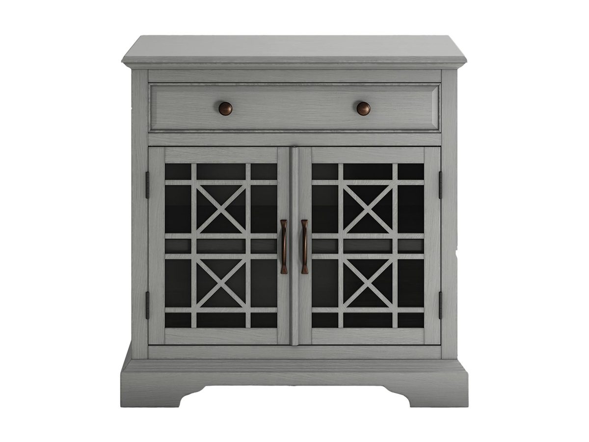 Komoda w odcieniu szaromiętowym z naturalnymi detalami – Avola