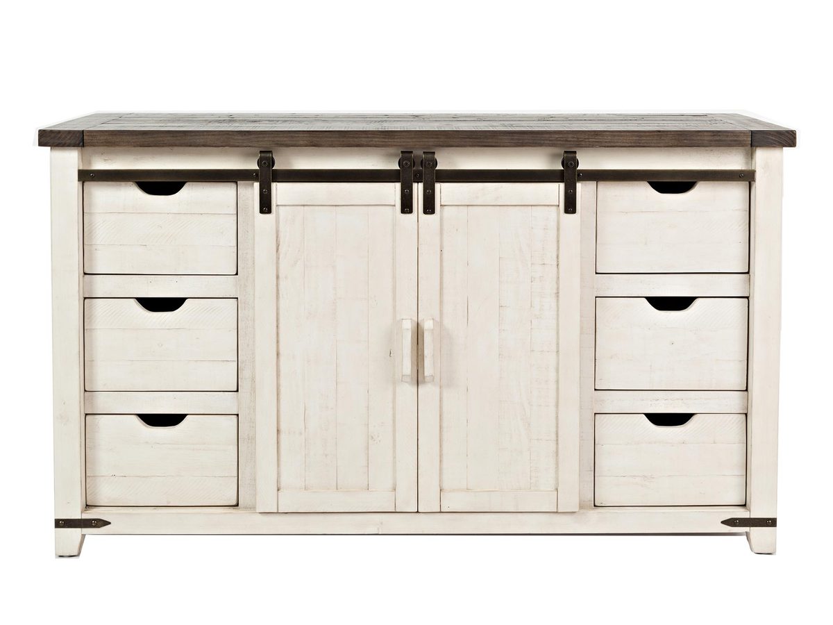 Rustykalna Komoda z Recyklingowego Drewna Sosnowego – Avola