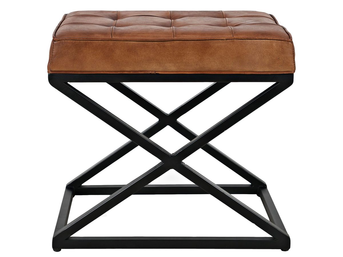 Siedzisko tapicerowane w rdzawym brązie z metalowymi nogami – Avola