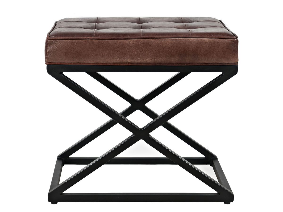 Siedzisko tapicerowane w ciemnej sienie z czarnym stelażem – Avola