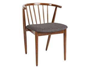 Miniaturka 3 - Krzesło drewniane z prostym oparciem i tapicerowanym siedziskiem