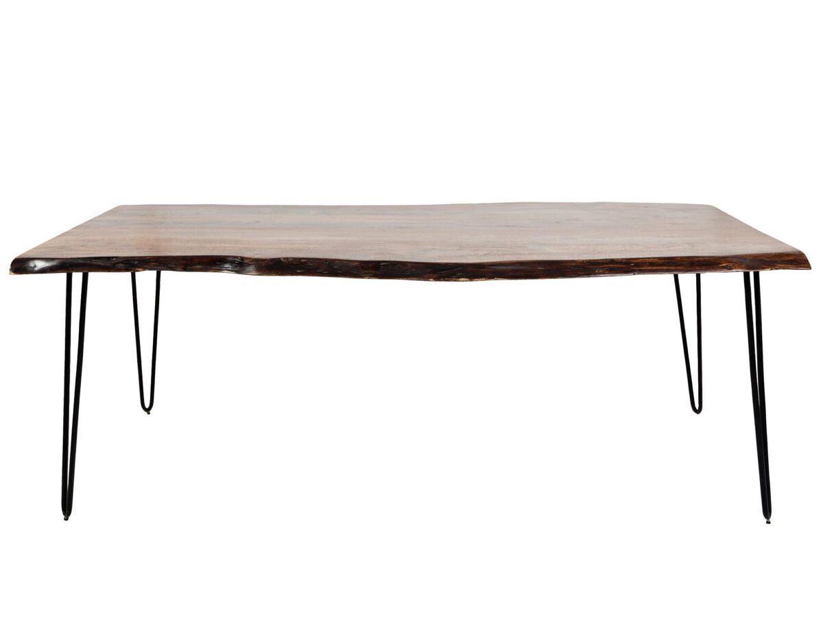 Stół industrialny z żelaznymi nogami i orzechowym blatem – Avola