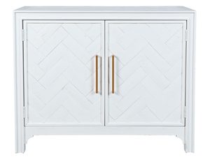 Miniaturka 6 - Elegancka biała komoda z geometrycznymi frontami