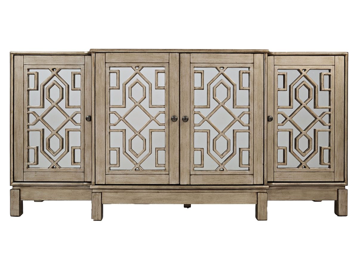 Komoda glamour w kolorze starego złota z lustrzanymi frontami – Avola