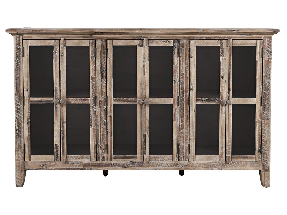 Komoda w Stylu Rustykalnym z Przeszklonymi Drzwiami – Avola