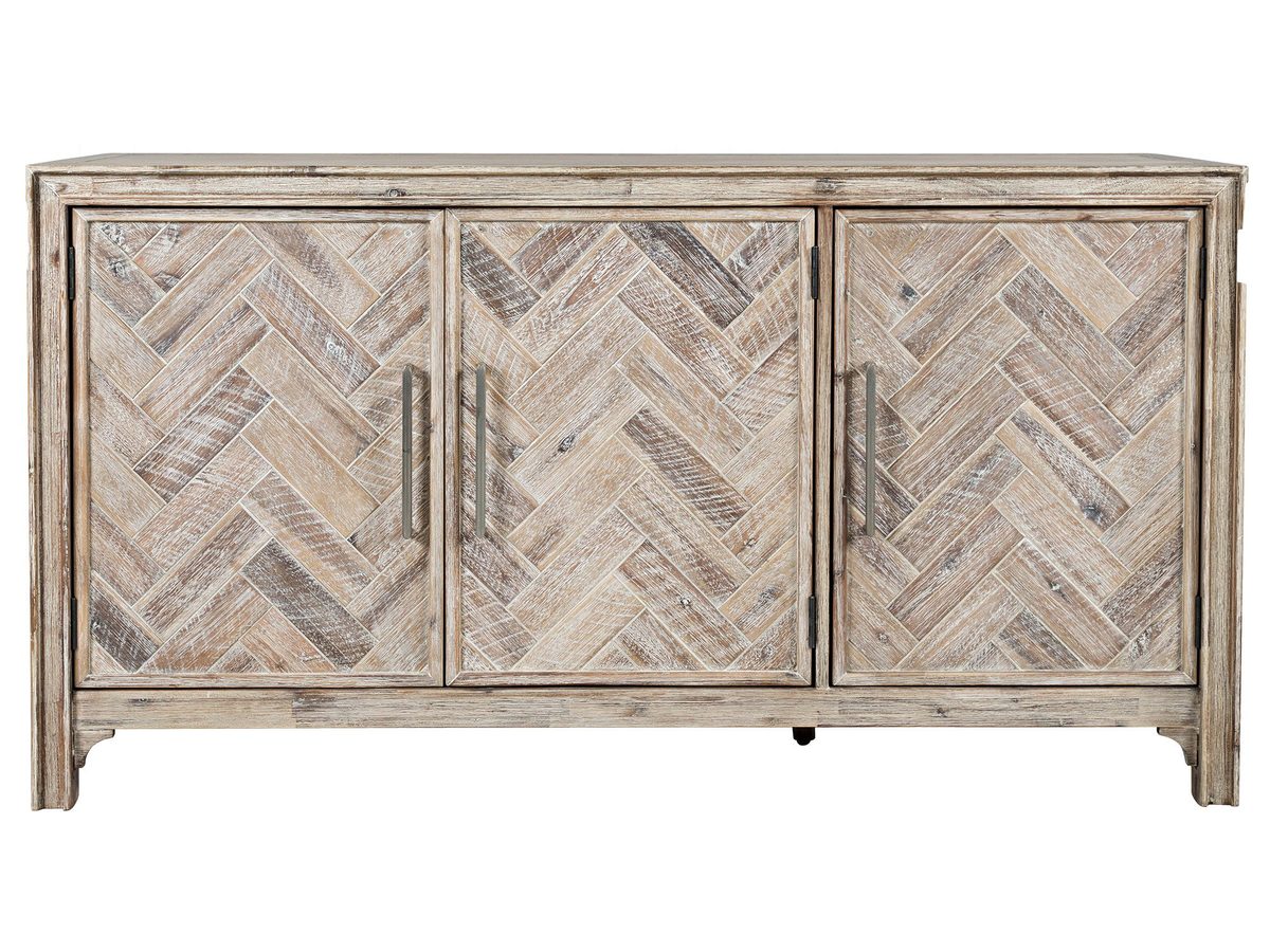 Naturalna Komoda z Intarsjowanymi Drzwiami i Frezowanymi Detalami – Avola