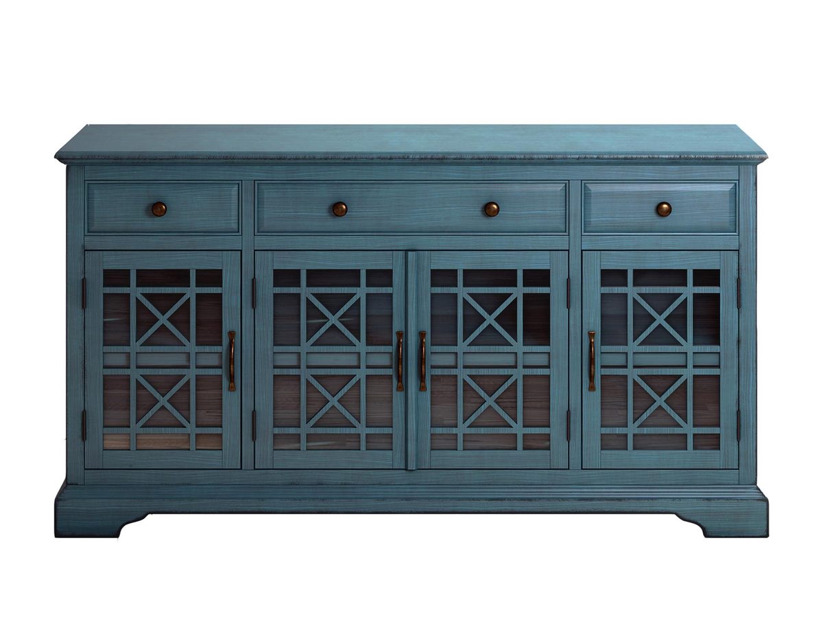 Komoda w odcieniu ciemnoniebieskim z eleganckimi detalami – Avola