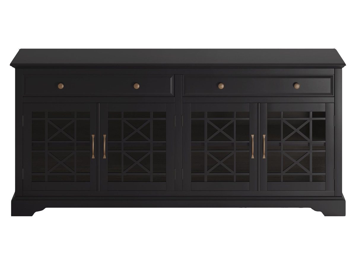 Komoda czarna z charakterystycznymi czerwonymi przetarciami – Avola