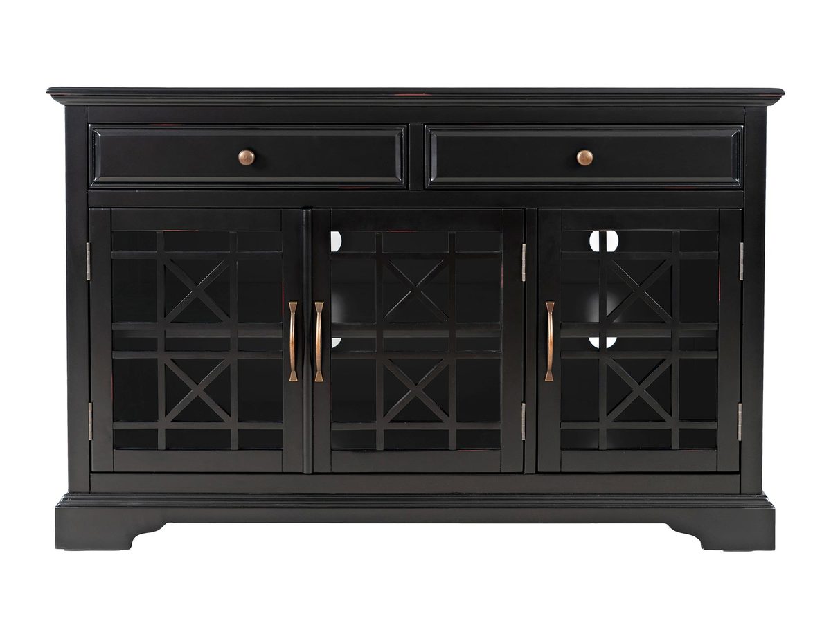 Komoda retro czarna z czerwonymi przetarciami – Avola