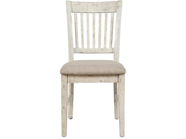 Wysokie krzesło drewniane z pionowymi szczebelkami kolor kremowy