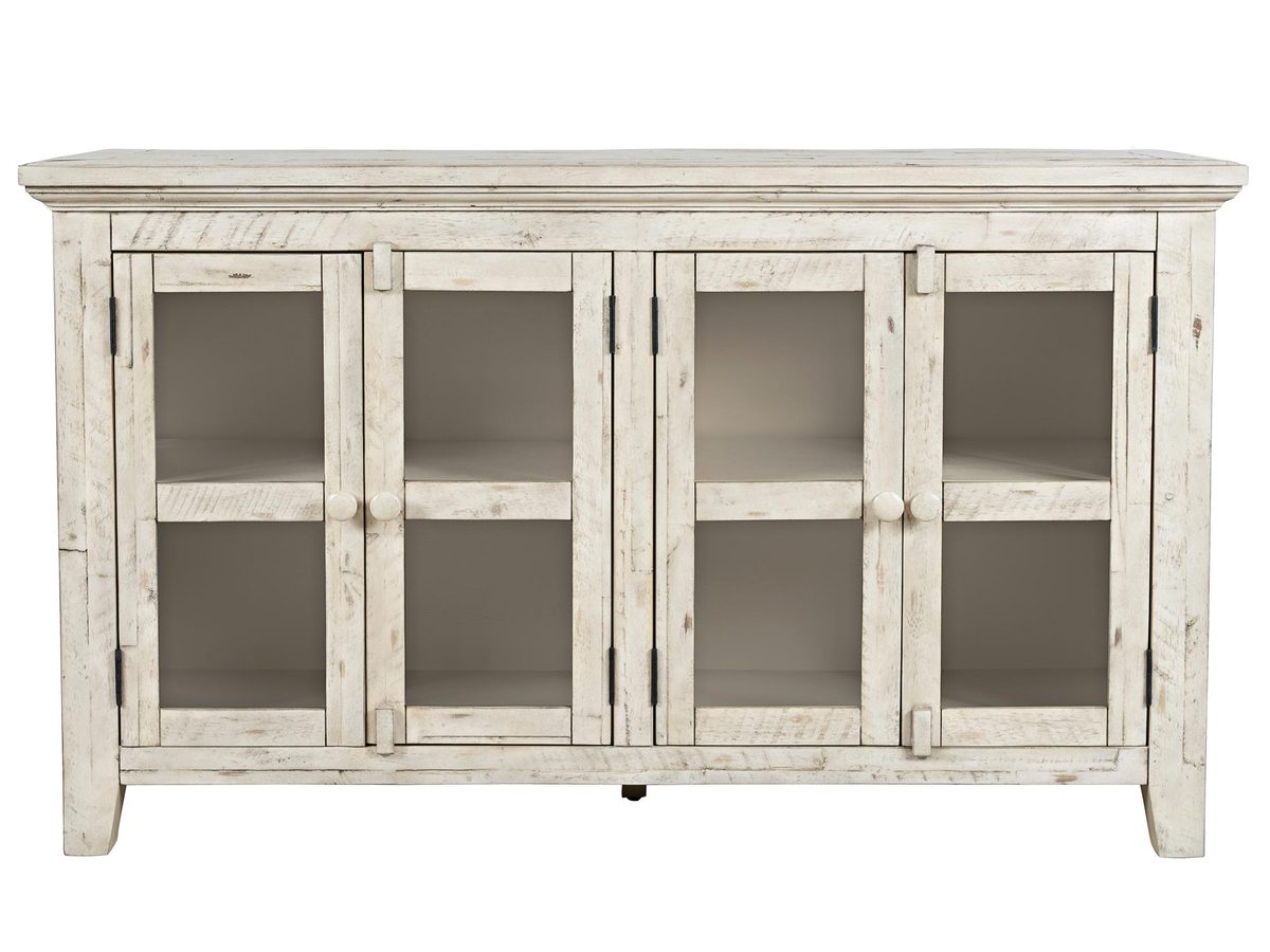 Komoda Rustykalna w Kolorze Kości Słoniowej z Przeszklonymi Drzwiami – Avola