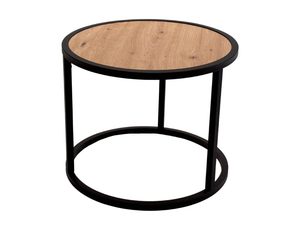 Miniaturka 3 - Okrągły stolik z grubym blatem i czarnym stelażem