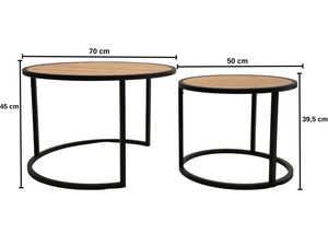 Miniaturka 4 - Nowoczesny zestaw stolików z metalowymi podstawami