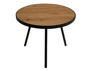 Miniaturka 4 - Stolik dębowy okrągły z metalowymi nogami pojedynczy widok