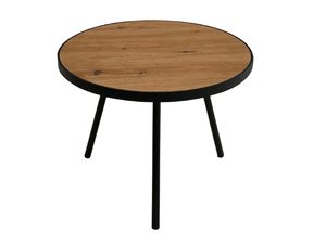 Miniaturka 5 - Minimalistyczny okrągły stolik z blatem w kolorze drewna