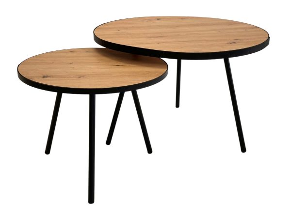 Zestaw Stoliki Dekoracyjne ze Skórą Naturalną – Kreo 01