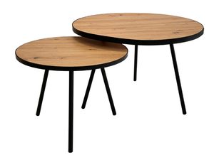 Miniaturka 1 - Komplet okrągłych stolików w aranżacji nowoczesnego wnętrza