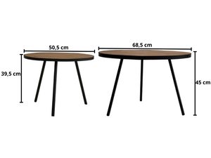 Miniaturka 7 - Zestaw stolików dębowych okrągłych wymiary katalogowe 50-68 cm