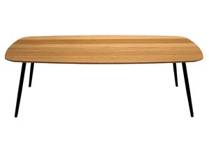 Miniaturka 5 - Ława dębowa minimalistyczna z metalowymi nogami zaokrąglony blat
