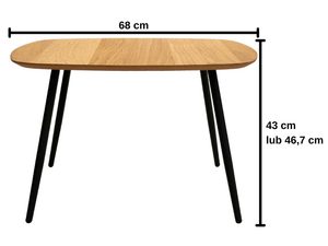 Miniaturka 1 - Stolik Dębowy z Metalową Ramą – Linaro 02