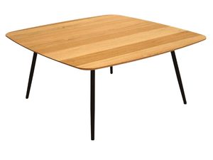 Miniaturka 1 - Stolik Dębowy Geometryczny z Frezowanym Blatem – Linaro 04